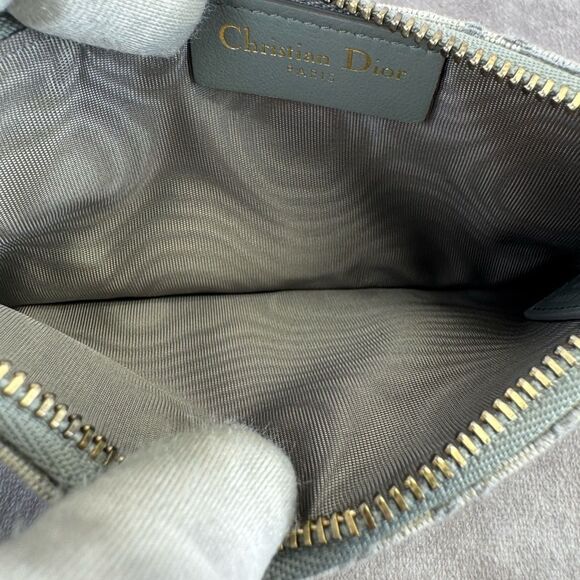 Dior Gray Oblique Jacquard Monogram Pouch - Picture 8 of 9